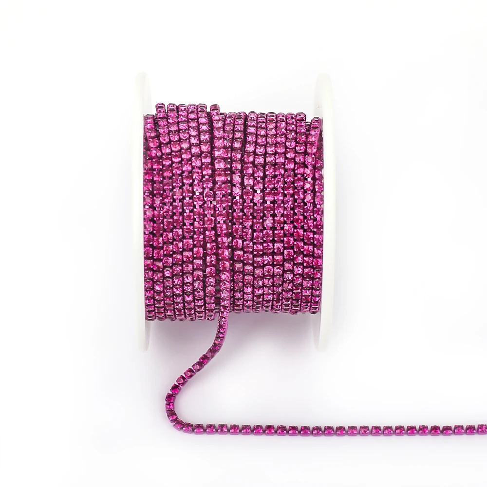 Vibrant Rhinestone Cup Chain with Colorful Base