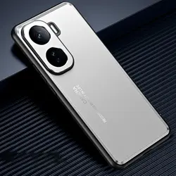 Matte Metal Shockproof Silicone Bumper Case for Vivo iQOO Neo11 (China) (Silver)