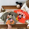 Mickey Mouse Children's Tees Tops Printed Cartoon Fashion Baby Boys Clothes T-shirt Trendy Design Kids Clothing Tshirts Crewneck 1