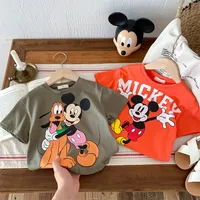 Mickey Mouse Children's Tees Tops Printed Cartoon Fashion Baby Boys Clothes T-shirt Trendy Design Kids Clothing Tshirts Crewneck 1