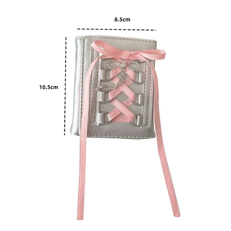 Silver Sweet Wallets for Women Y2k Strap-on Designer Original Fashion Short Coin Purse Korean Style Casual New Cute Wallet Purse 6