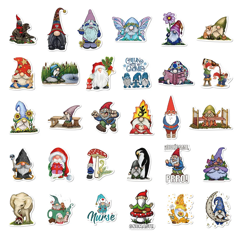 10/30/60pcs Disney Cute Cartoon Dwarf Gnome Decorations Stickers Decal Kid Toy Laptop Motorcycle Phone Car Kawaii Funny Sticker anime stickers,diy poster sticker