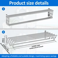 Laundry Drying Rack Collapsible Wall Mounted Clothes Drying Rack Stainless Steel Drying Rack Retractable Towel Drying Rack Space 2