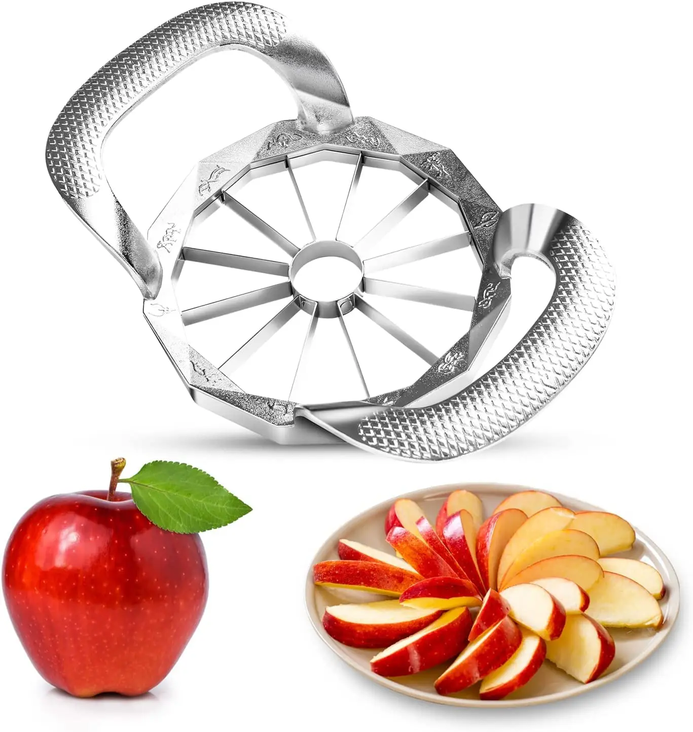 Fruit Cutter, 12-Blade Extra Large Apple Corer,Easy to Use, Time-Saving, Heavy Duty Stainless Steel Apple Slicer And Divider Fruit Cutter, 12-Blade Extra Large Apple Corer,Easy to Use, Time-Saving, Heavy Duty Stainless Steel Apple Slicer And Divider