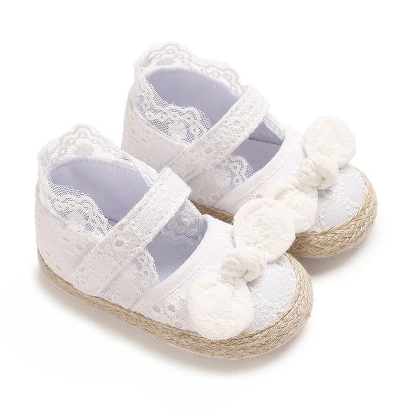 Lace Baby Girl Princess Shoes Baby Moccasins Moccas Shoes Cute Bow High Quality Cotton Comfortable 0-18M