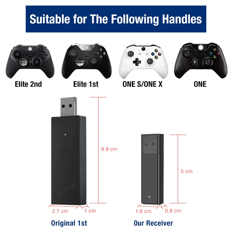 USB-Empfänger für Xbox One Controller der 2. Generation, PC-Wireless-Adapter für Windows7/8/10-Laptops, Wireless-Controller-Adapter_voghion.com
