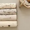 2Layer Blanket for Newborn Baby Floral Cotton Muslin Swaddle Thin Baby Summer Blanket Infant Toddler Baby Bath Towel100X100CM 3