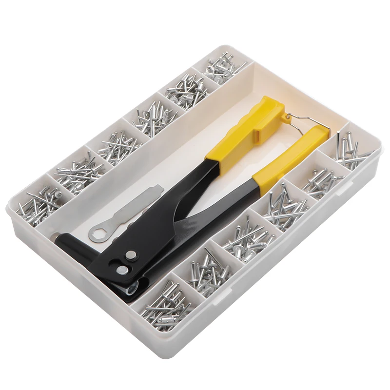 380/200/120/60pcs Heavy Duty Rivet Gun Set Hand Riveter Set Blind Rivet Pliers DIY Rivets Nut Automotive Tools