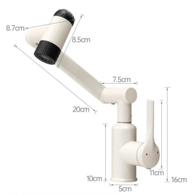 มัลติฟังก์ชั่น 4 โหมดอ่างล้างหน้าก๊อกน้ําหมุนร้อนและเย็นโต๊ะติดตั้ง TAP Stream Sprayer น้ําขึ้นไปสําหรับห้องน้ํา 6