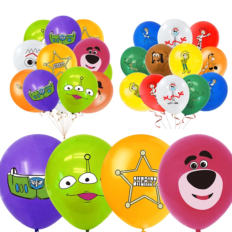 

New Toy Story Birthday Balloons 12pcs Latex Balloons Party Favors Cartoon Buzz Woody Happy Birthday Decoration Baby Shower Gifts