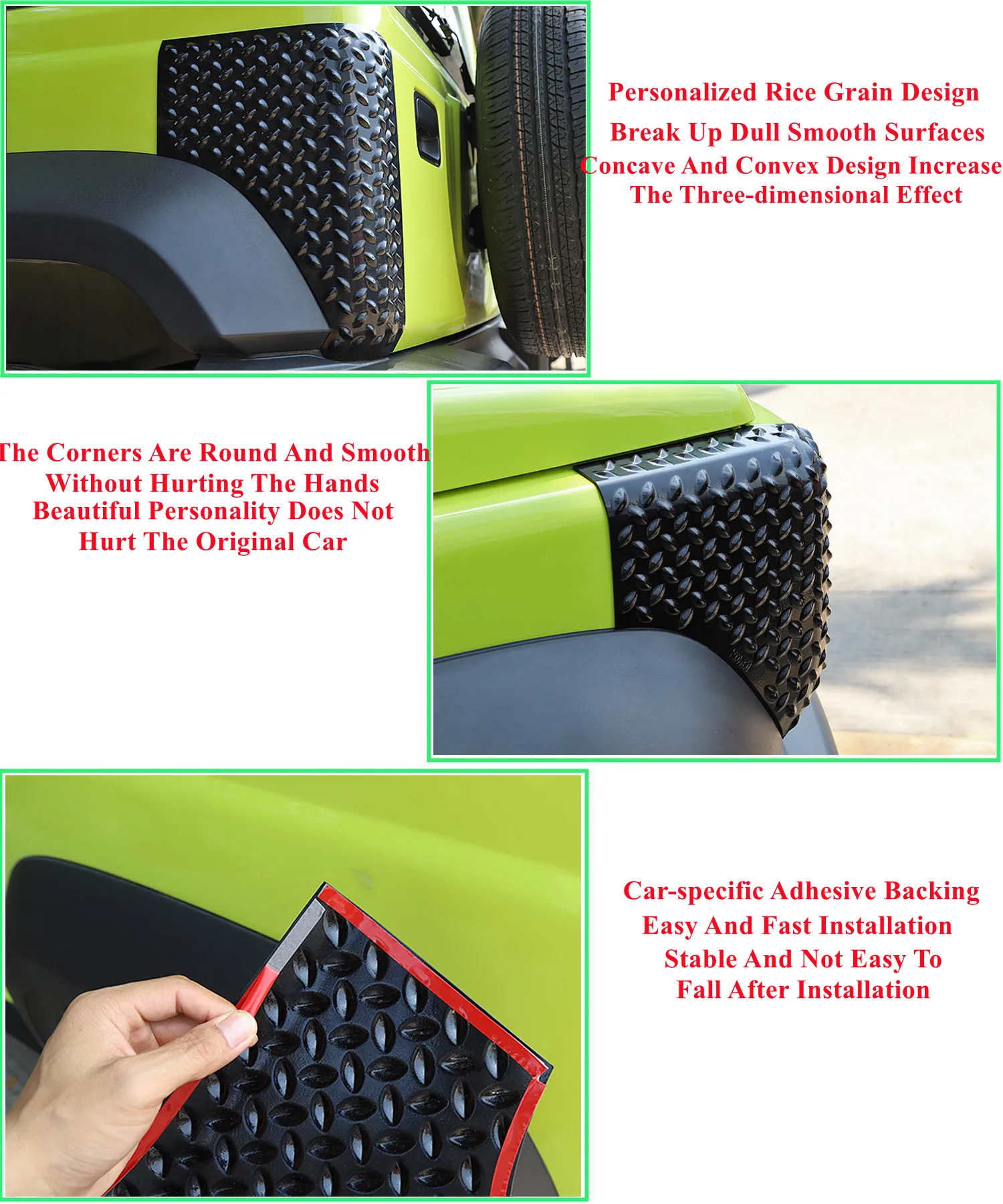 Car Front Rear Fender Tailgate Angle Wrap Decoration Guard Cover for Suzuki Jimny JB64 JB74 2019-2023 Auto Exterior Accessories