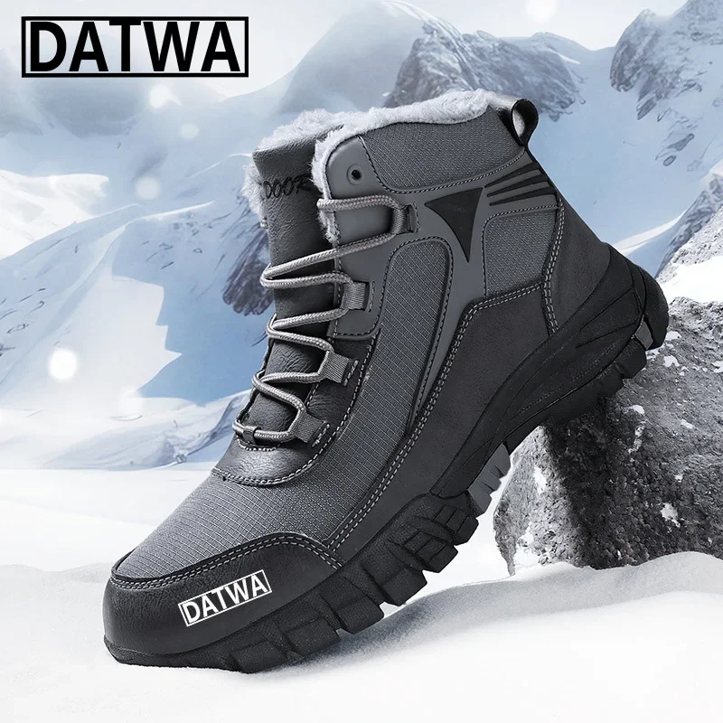 

DATWA Winter Fishing Shoes Men's Outdoor Warm High Top Cotton Shoes Snow Boots Sports Anti Slip Fishing Cotton Boots Snow Boots