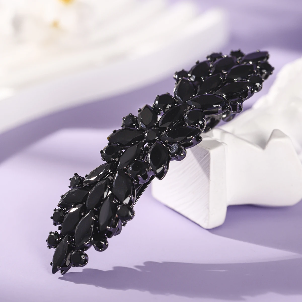 Luxuriöse AAA Zirkonia Braut-Haarspange Silber Kristall Blatt Haarklammer Hochzeits-Haaraccessoires für Braut Brautjungfer Geschenk – Detail 14