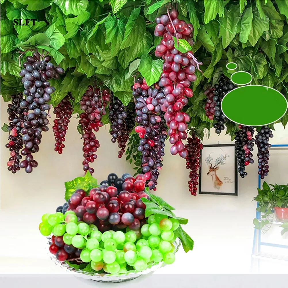Artificial Fruit Grape Simulated Grape Bunches Lifelike Fake Fruits Plastic Fake Fruit Decorations For Wedding Party Supplies artificial fruits and vegetables artificial grapes
