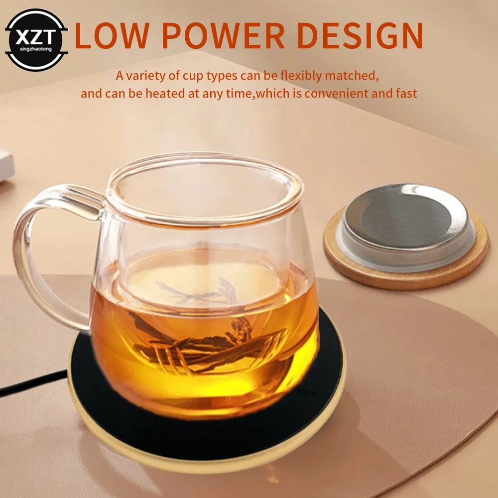 Mini Portable USB Cup Warmer Smart Thermostatic Milk Tea Coffee Heater Suitable for Home Office for Birthday Gift