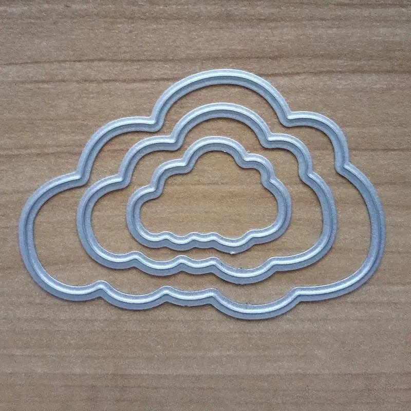 Zonster 3-teiliges Set Metall-Schneideformen Wolken-Motive – Ideal Für Scrapbooking, Kartenbasteln & Stanzprojekte