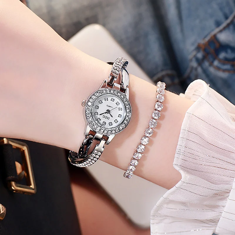 

Luxury Women Watches Diamond Famous Brand Elegant Dress Quartz Watches Ladies Small Dial Clock Rhinestone Wristwatch