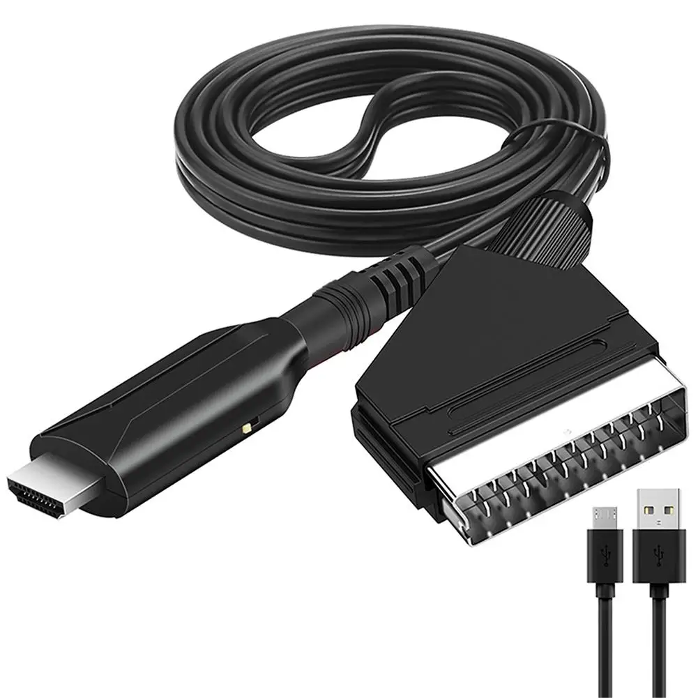 D771 Adattatore Audio Video Convertitore Compatibile Scart A Hdmi Per Cavo Di Conversione Hdtv Stb Vhs Dvd Da 1 Metro