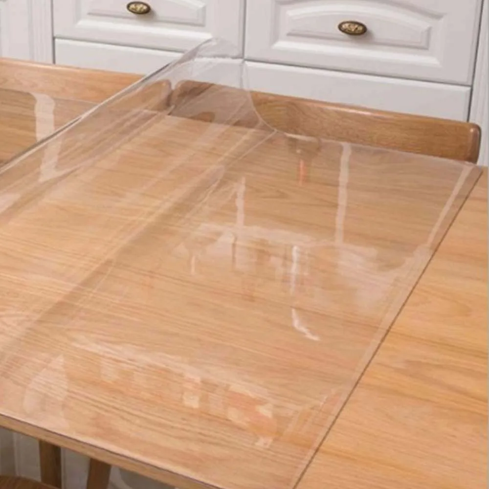 PVC Tablecloth Transparent Table Cloth 2mm Waterproof Kitchen Oil-Proof Table Mat Plastic Soft Glass Protector Cover: 3 - 5 Days Free Delivery Only UK