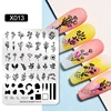 NICOLE DIARY Leaves Flower Nail Art Stamping Plates Drawing Template Geometric Stripe Line 3D Image Stencil Mold Printing Tools 3