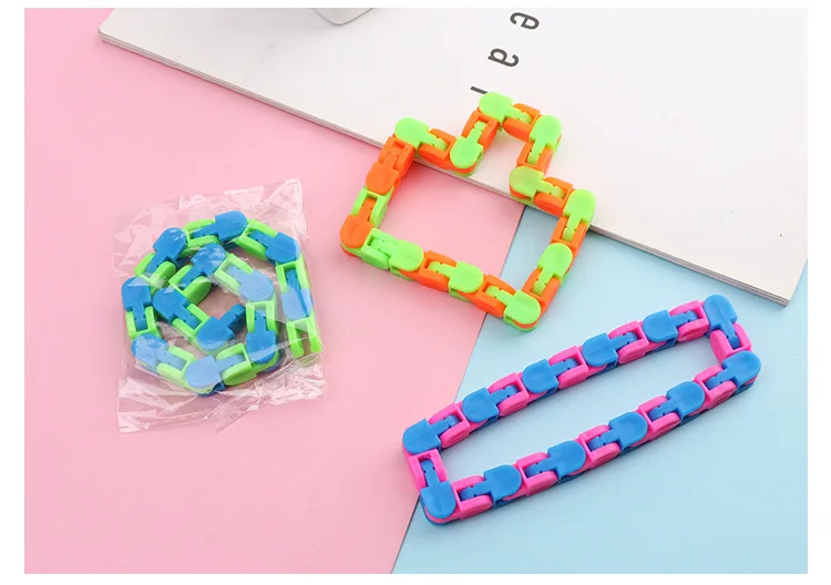 24 Knots Wacky Tracks Snap And Click Fidget Antistress Chain Toy Bike Variable Folding Chain Relief Stress Adult Sensory Gifts