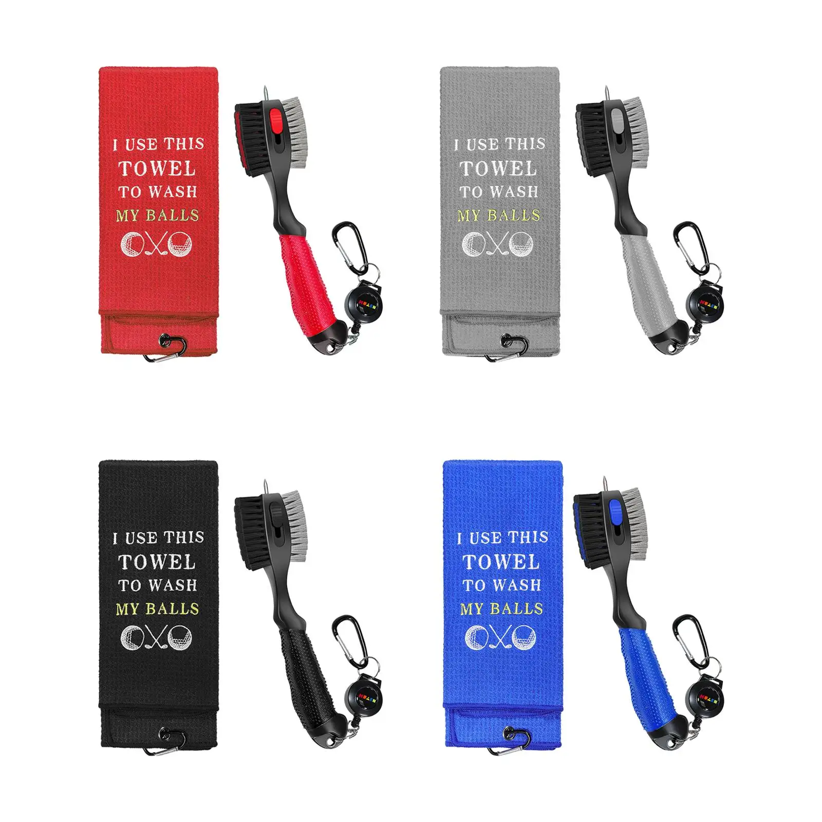 

Golf Club Brush Groove Cleaner Tools Golf Ball Cleaner Dual Sided Golf Towel