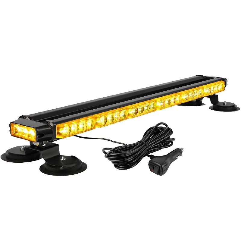 LRTER 34inch 166 LED Emergency Rooftop Strobe Lights Bar Flashing Safety Traffic Advisor Warning Hazard Snow Plow Light W/Magnet Base For Work Trucks Vehicles Construction Tow Pickup Amber In | Whizz - Foto 6