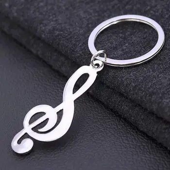 Portachiavi simbolo musicale portachiavi portachiavi 1Pc portachiavi in metallo placcato argento nota musicale per auto