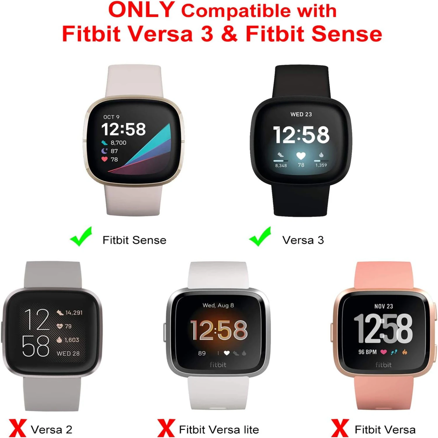 lish with these high-quality bands that perfectly complement your Versa 3 or Sense. Transform your look with these stylish, chic