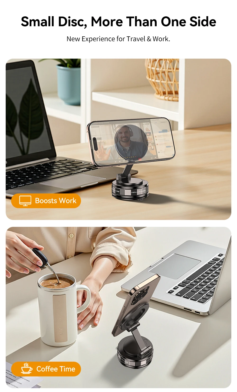 Car Phone Holder, Magsafe Magnetic Vacuum Intelligent Car Mount 360° Rotation Ma