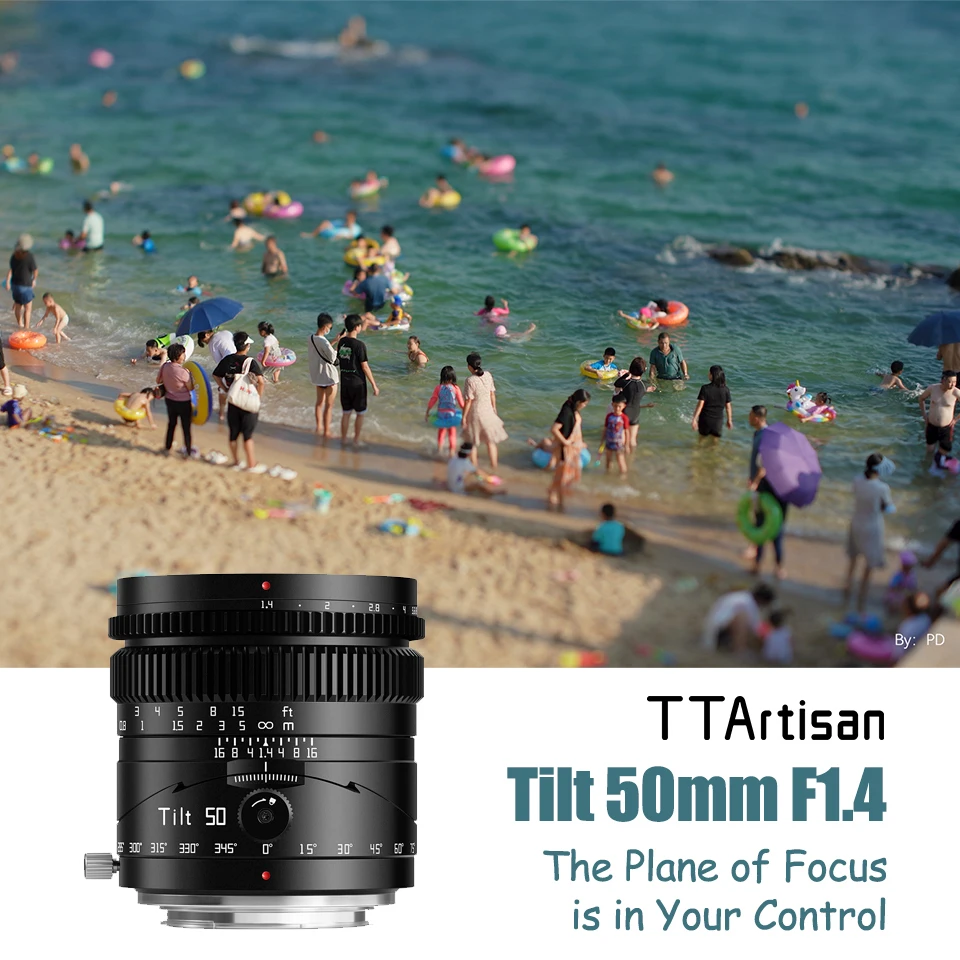 TTArtisan Tilt 50mm F1.4 MF 풀프레임 카메라 렌즈 (스튜디오 사진 촬영용, E, 니콘 Z, 후지필름 XF, M43 L-마운트 호환)