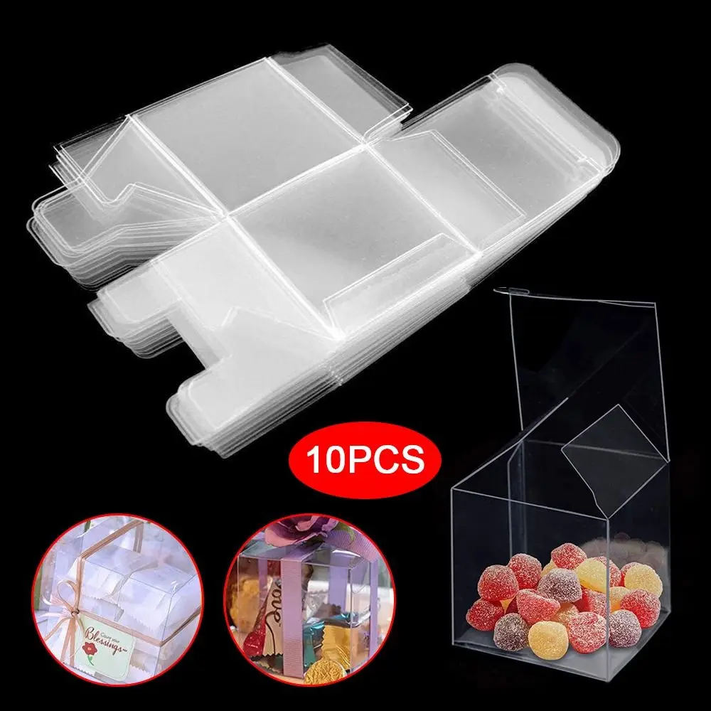 10pcs Clear Plastic Boxes For Gifts Pvc Packing Box Gift Packaging