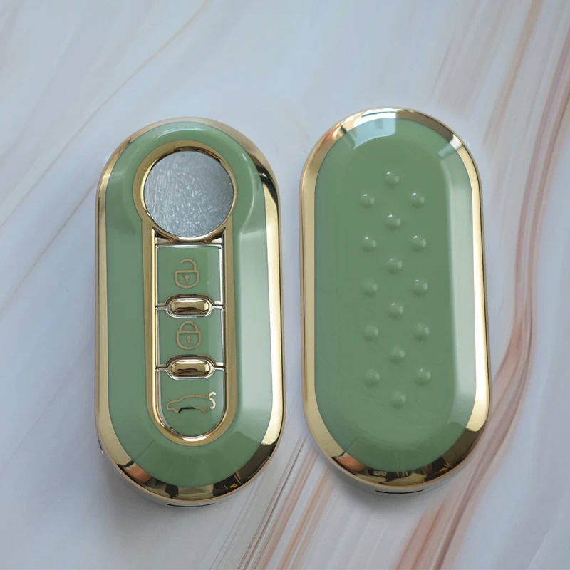 Key Case Cover 3Buttons TPU Car Flip Key Case Cover For Fiat Ducato 500 500L Panda Grande Punto Lancia Musa Auto Shell Fob Accessories