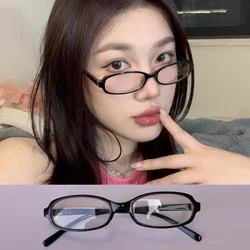 Vintage-Inspired Red and Green Oval Eyewear with Blue Light Protection (Black)