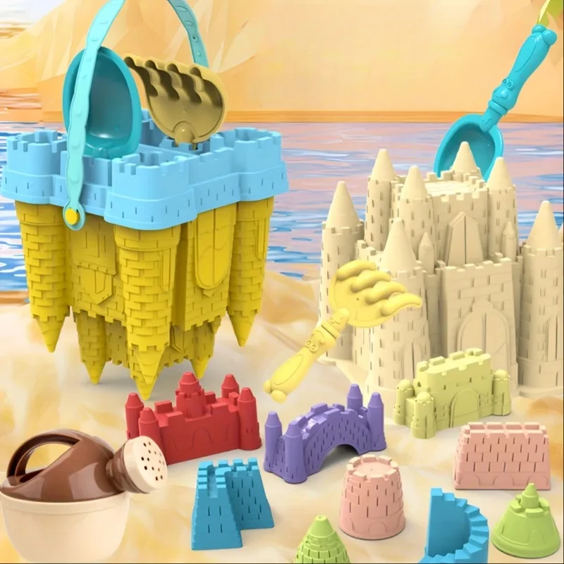 7 Pcs Kids Castle Beach Toy Set Outdoor Seaside Kindergarten Sand Pool Mold Kids Water Play Sand Tools Sea & Beach Accessories 2