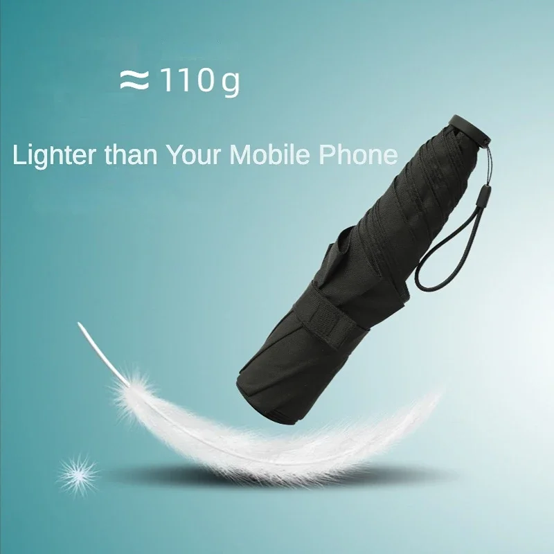 Mini Ultralight Umbrella for Women Girl Carbon Fiber Trifold Portable Pencil Sunny and Rainy Umbrella mini umbrella folding umbrella mini sun umbrella