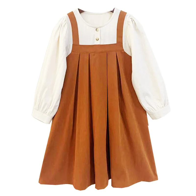 

kids girls fall winter orange one piece flare dress 6 to 16 years children teen girls fashion casual dresses clothing