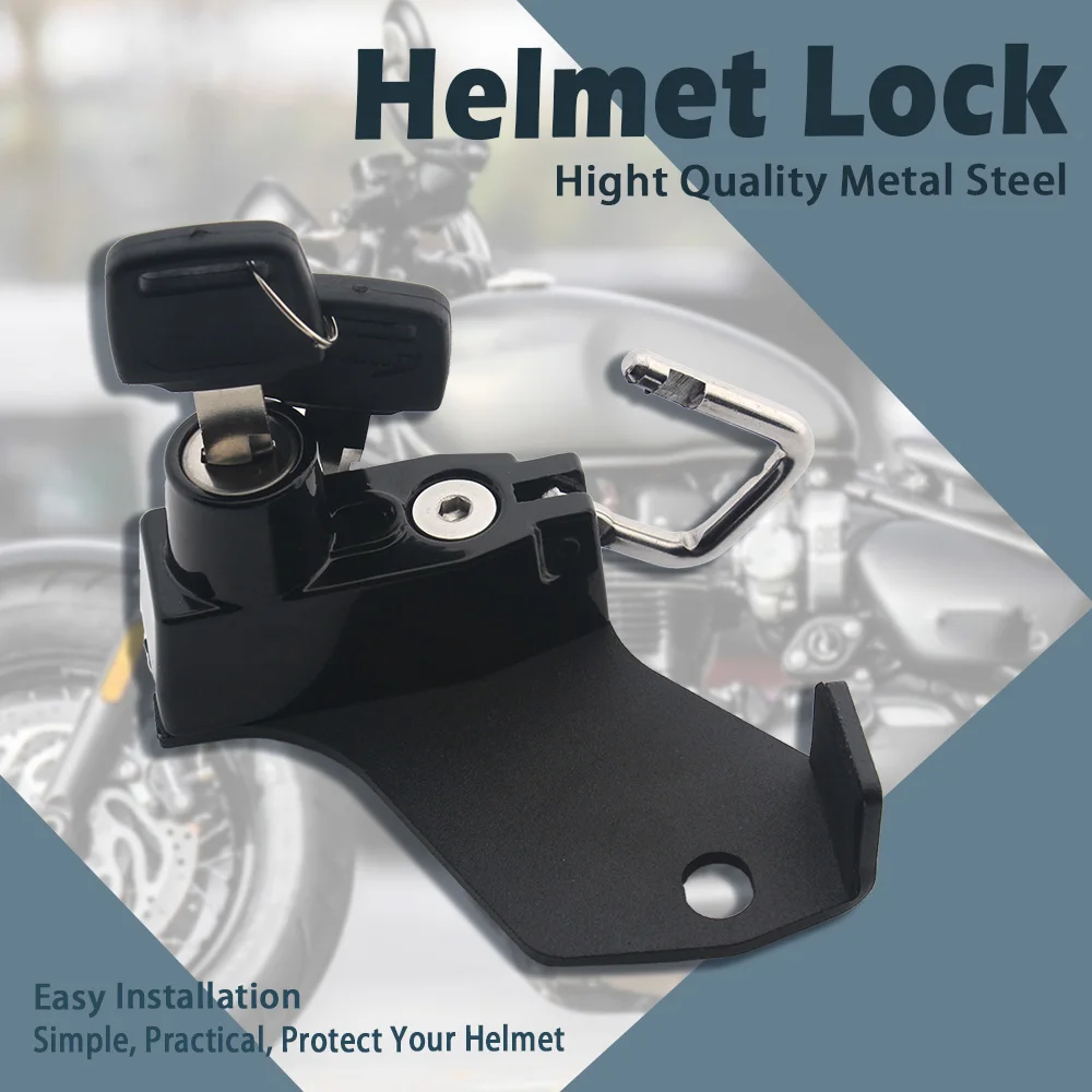 Motorrad-Helm-Schloss-Set für Triumph Bonneville Bobber Helme, Sicherheits-Diebstahlsicherung, rostfrei, robustes Aluminium-Zubehör – Detail 11