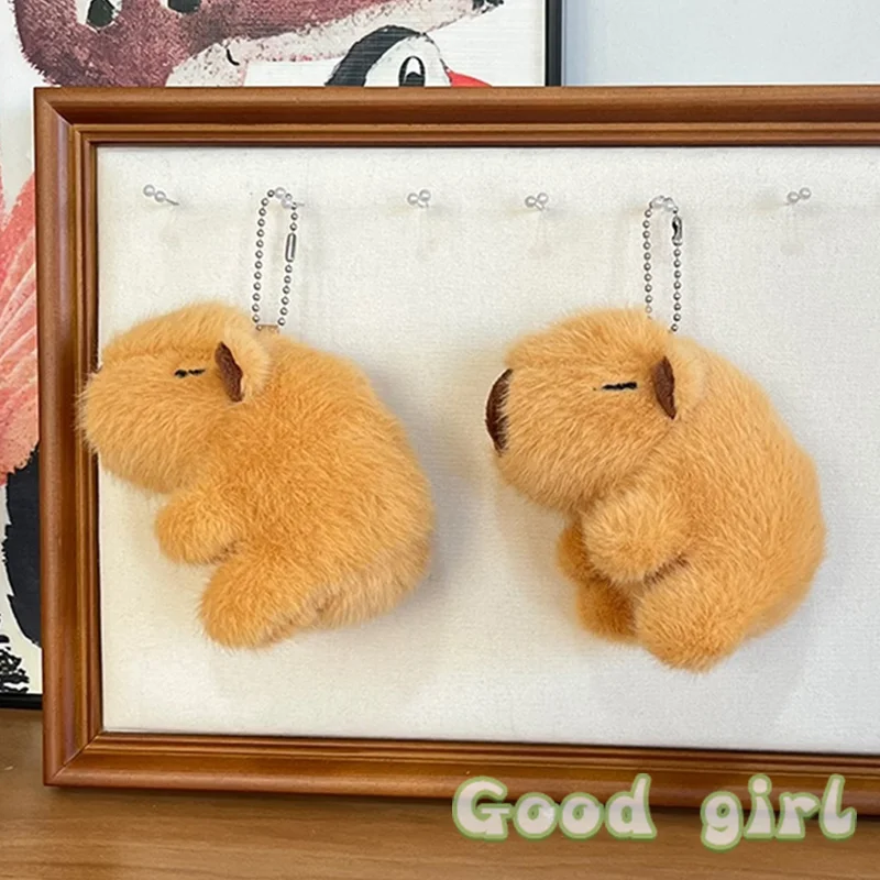 

Cute Capybara Key Chain Cartoon Lucky Guinea Pig Doll Pendant Car Keyring Backpack Charms Bag Decor Accessories