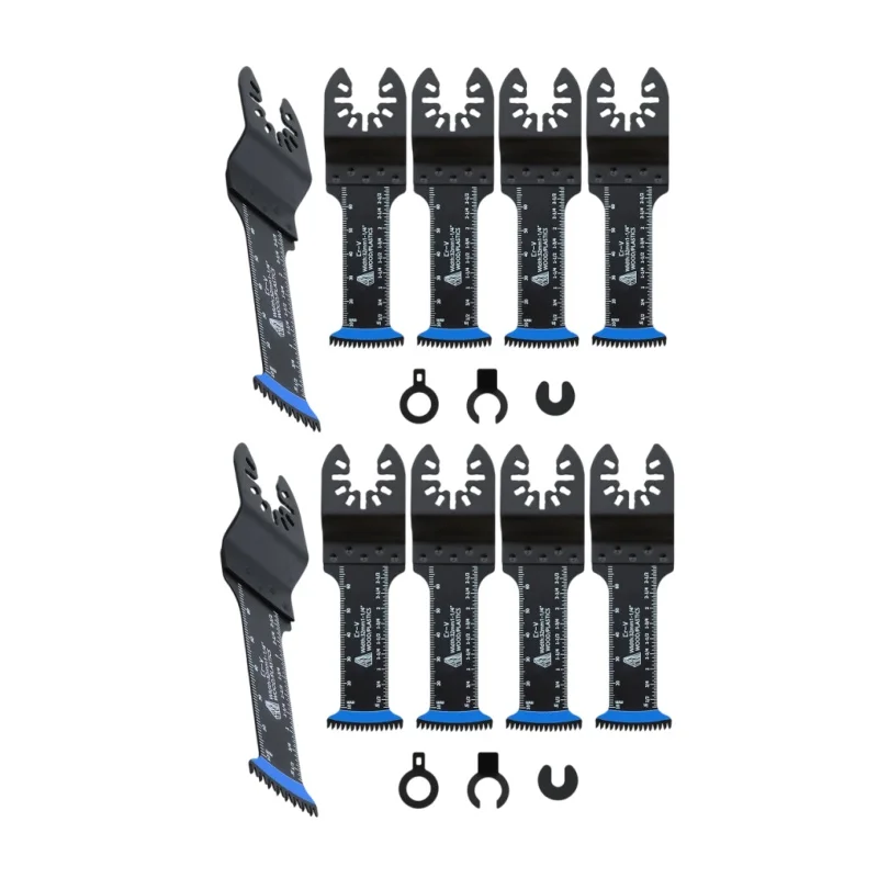 BRSCHNITT Japanische oszillierende Sägeblätter 5 Stück, extra lange Reichweite, Bogenkante, CRV, sauberer Schnitt für Holz, Kunststoff, Multitool-Klingen