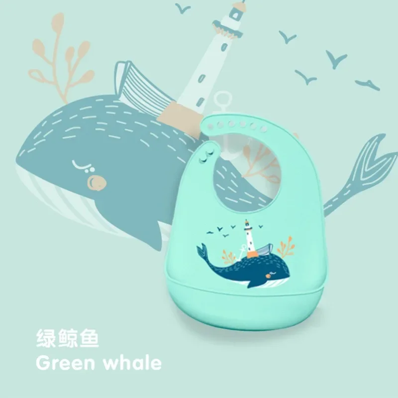 

New Baby Silicone Bib Baby Food Bib Three-dimensional Waterproof Food Rice Pocket Children Large Pocket
