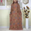 Abaya musulmane à double chapeau pour Ramadan, vêtements de prière africains, coton solide, broderie, adt, dubaï, turquie, islam, nouveau, 2025
