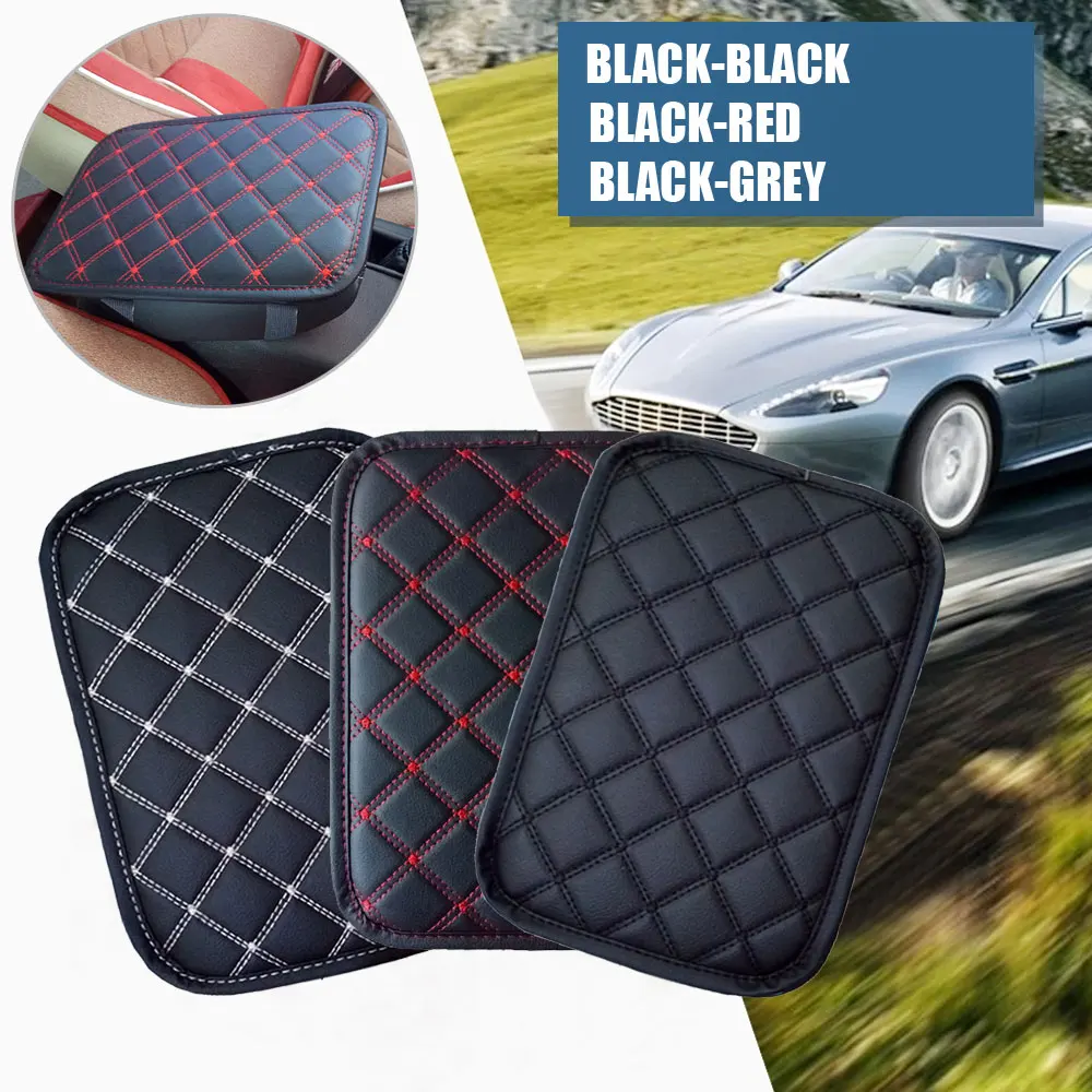 

Leather Car Armrest Mat Universal Interior Auto Armrests Storage Box Mats Dust Proof Cushion Cover Armrest Protector Waterproof