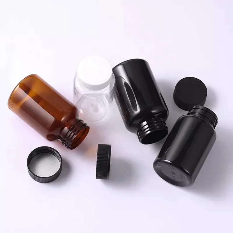 100ml 250ml 8OZ PET Pharmaceutical Protein Pill Tablet Capsule Container Medical Vitamin Anaber Plastic Bottle With Screw Cap