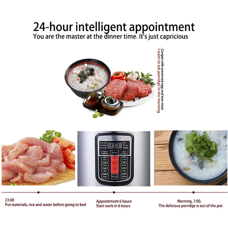 8L Multi-functional Rice Cookers Steamer 1500W Slower Cookers 10 In 1 Electric Pressure Cooker With Non-stick Pot