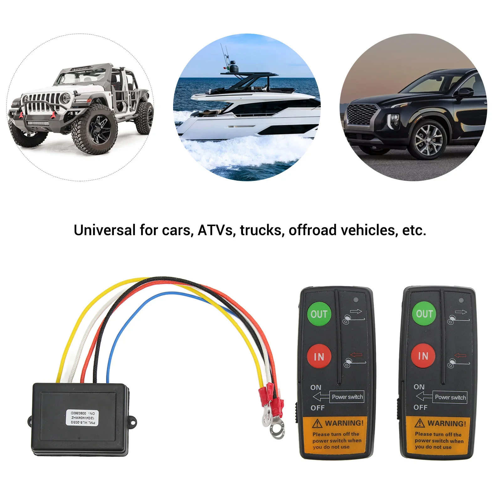Wireless Winch Remote Control Kit 75ft Range 12V 24V High Sensitivity Universal for Car ATV Truck Winch Controller Set