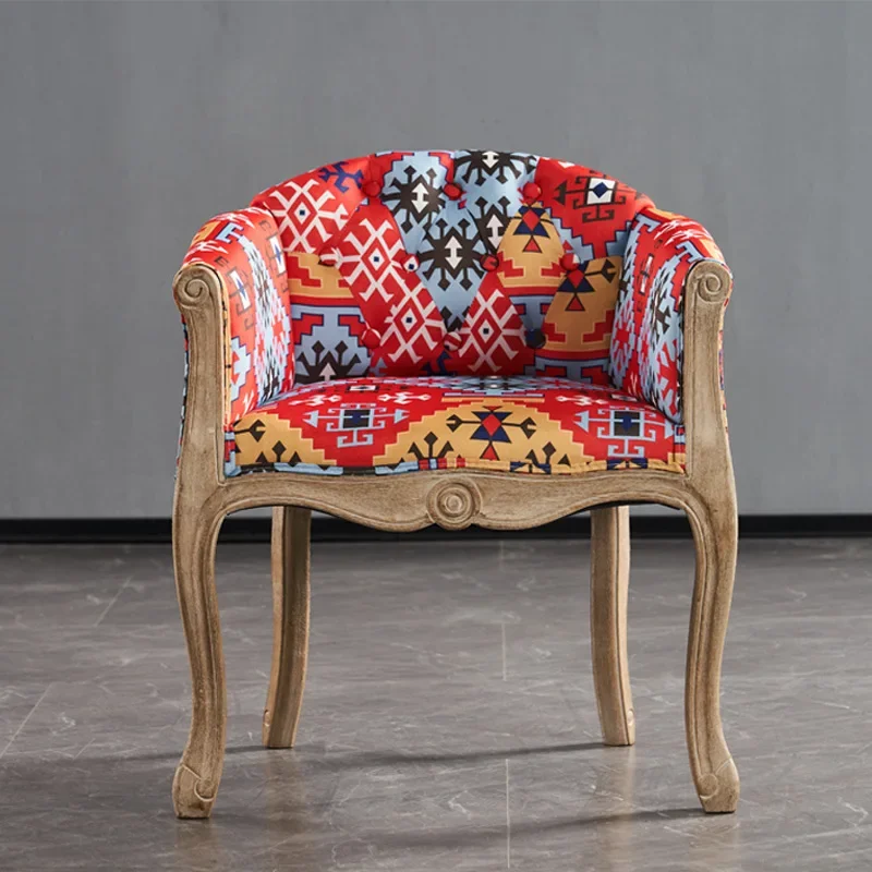 Living Room Leisure Sofa, Leisure Sofa Chair, Solid Wood Antique Dining Chair, European Hotel Dining Chair,Support Customization 2