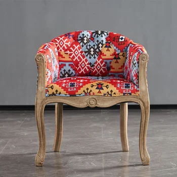 Living Room Leisure Sofa, Leisure Sofa Chair, Solid Wood Antique Dining Chair, European Hotel Dining Chair,Support Customization 2