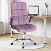 Velvet Executive Office Chairs with Flip up Armrests, Comfy Fabric Home Office Desk Chair with Wheels, Height Adjustable 360° 1