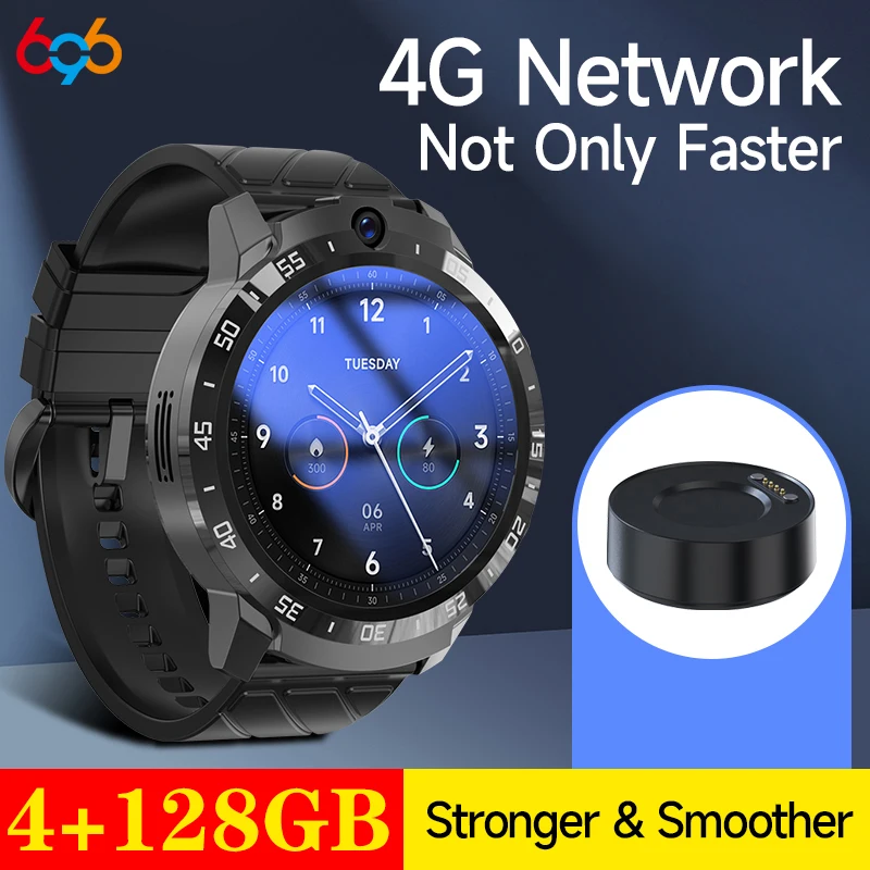 

4GB 128GB Smart Watch Men 1.6 inch Screen SIM WIFI 4G Network 1000mAh Battery Message Reminder GPS Waterproof APP Installation